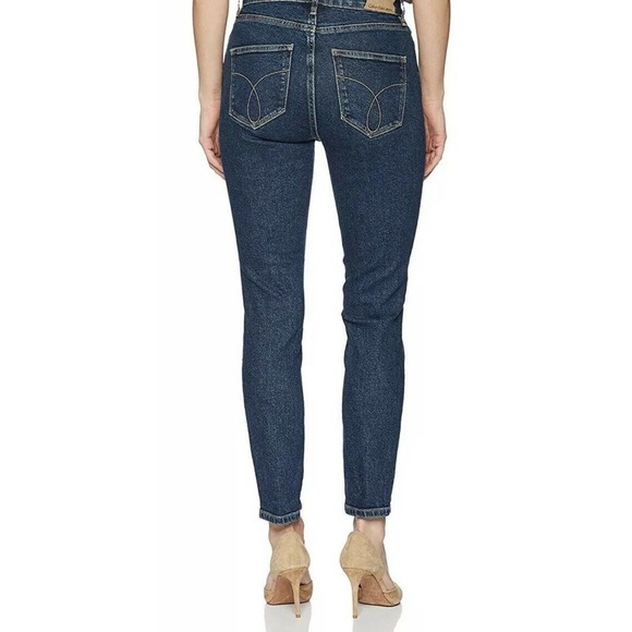 NEW Calvin Klein Jeans Womens Blue High-Rise Ankle Skinny Stretch Denim Jeans 6 - Picture 2 of 12